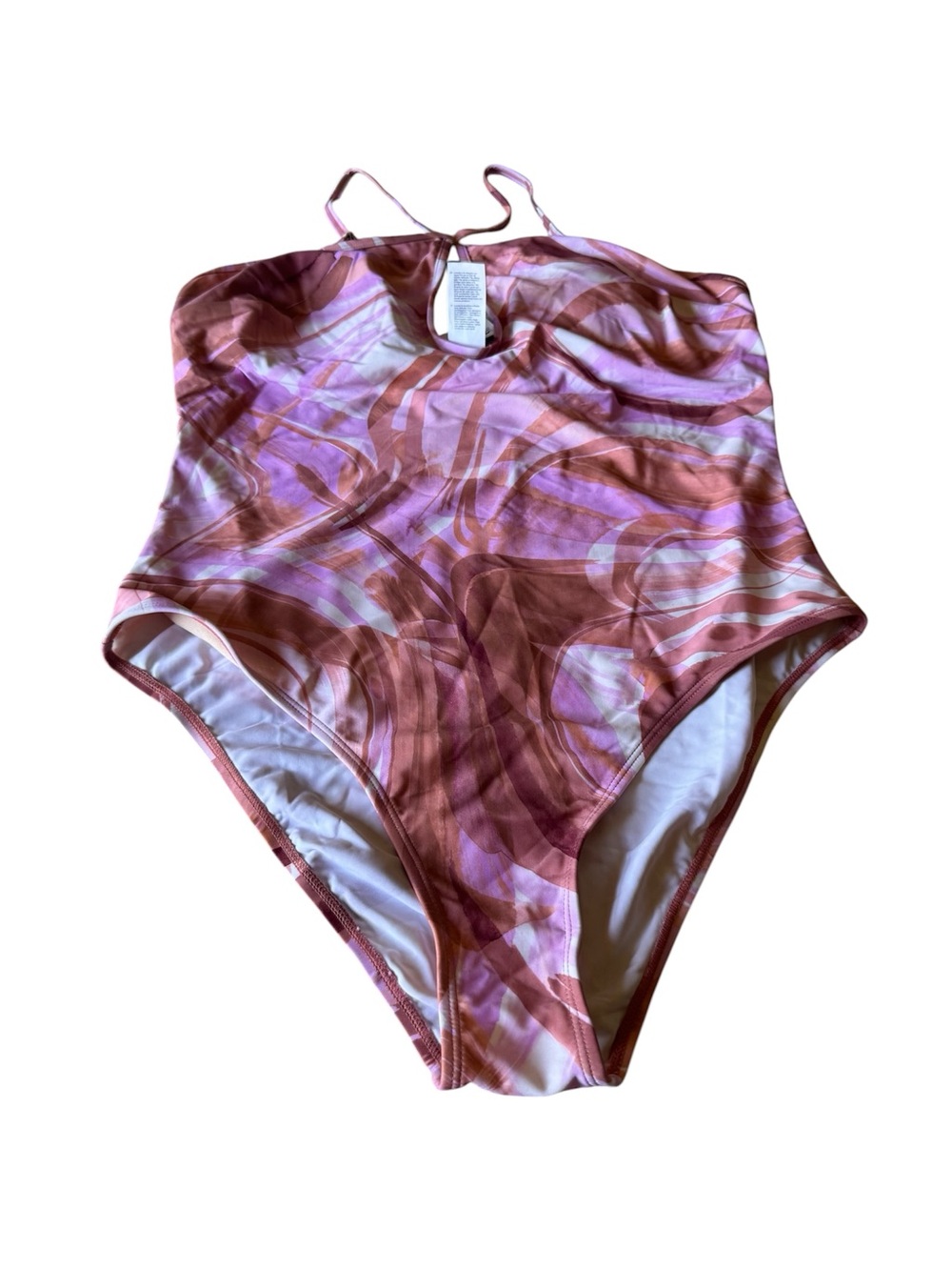 Cupshe Pink & Brown Abstract Swirl One-Piece
